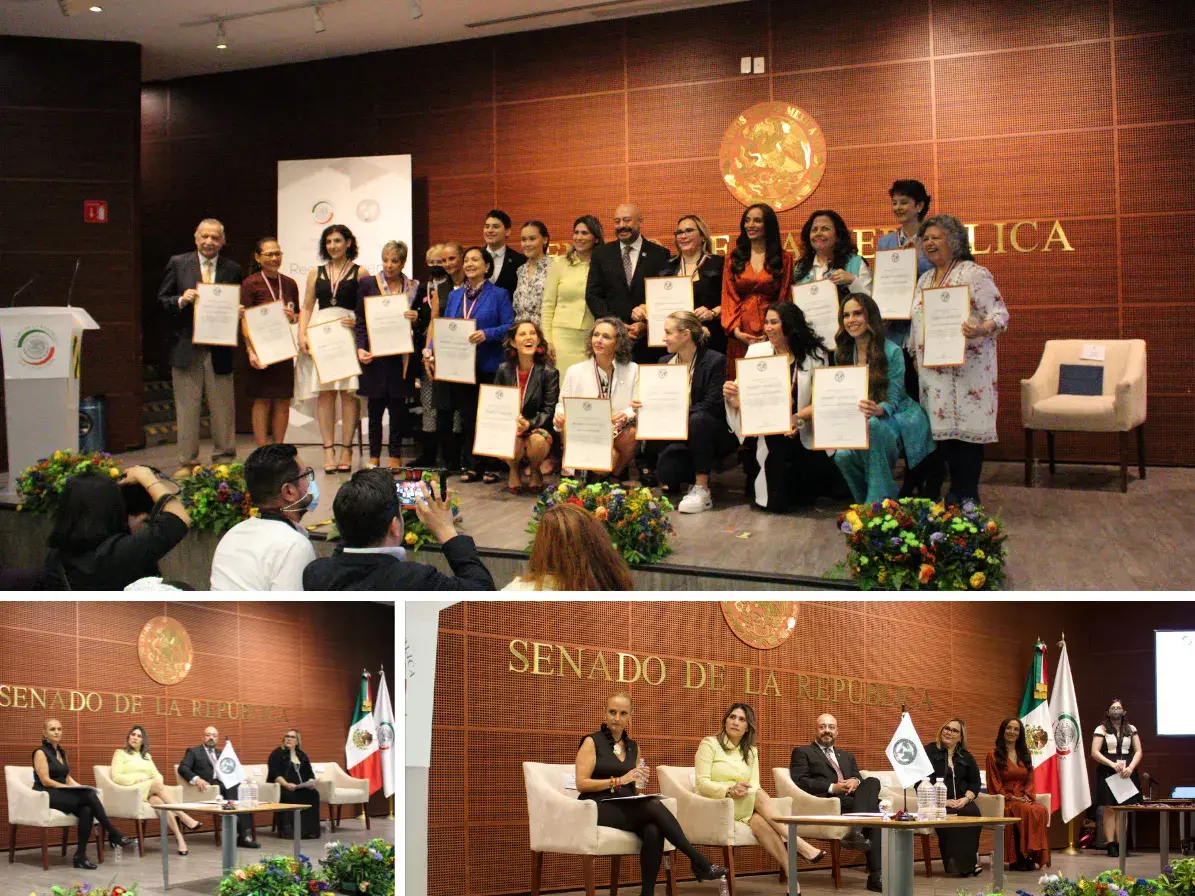 Honorees at the Women's Recognition Awards ceremony at the Mexican Senate
